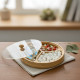 Wooden Three-Section Serving Platter with Acrylic Lid Small